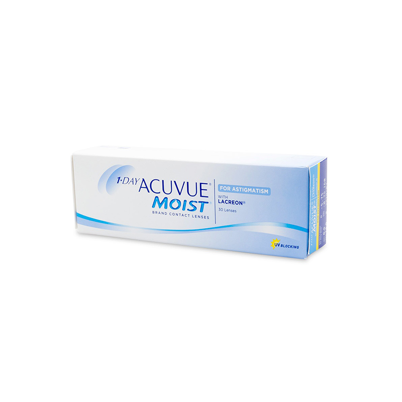 akuotė astigmatinių kontaktinių lęšių „1-day acuvue moist"